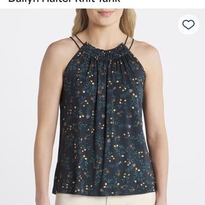 Elegant Floral Halter Tank Top